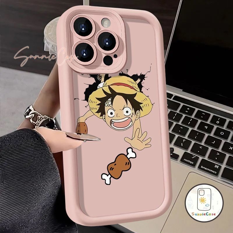 ภาพเคลื่อนไหวเจ๋ง Luffy ตลกดีนะ การ์ตูนดูเดิล เคสไอโฟน iPhone 7Plus 14 13 15 11 12 Pro Max เคส 6 7 8