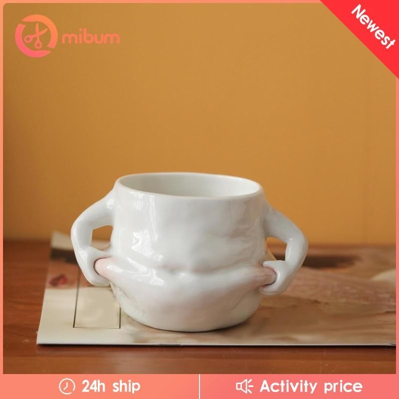 [มิบัม] แก้วกาแฟกล้ามเนื้อหน้าอกหน้าอกกล้ามเนื้อสําหรับตกแต่งโต๊ะวันวาเลนไทน์สีขาว