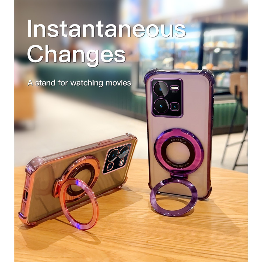 เคส Vivo Y35 Y28S Y03 Y18 Y16 Y76 เคสโทรศัพท์แบบขาตั้งป้องกันการตก