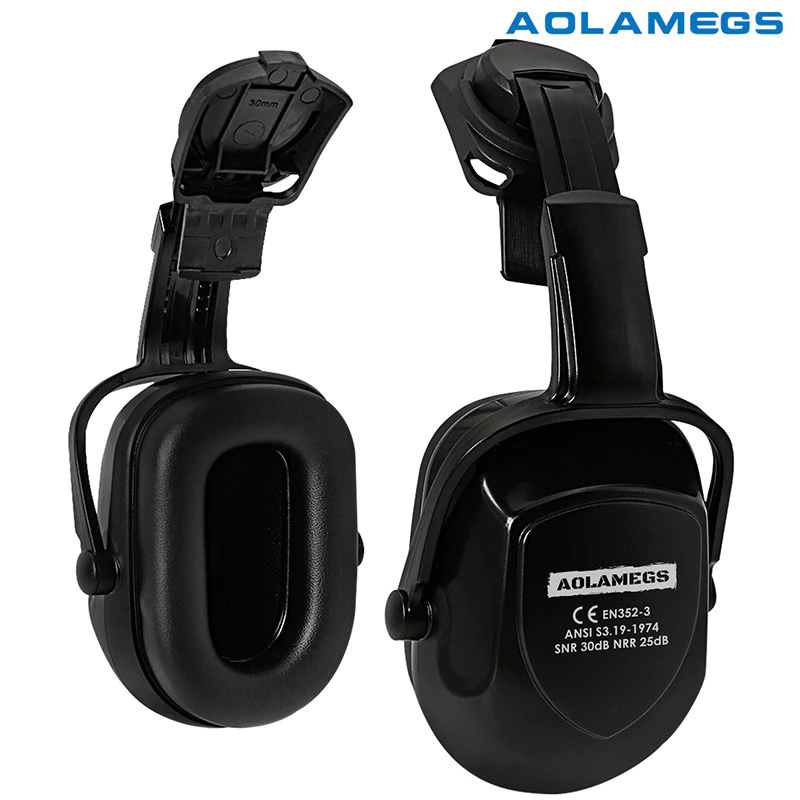 AOLAMEGS Earmuff หมวกนิรภัยอุปกรณ์เสริมป้องกันเสียงรบกวนแยกหัวเข็มขัดในหู