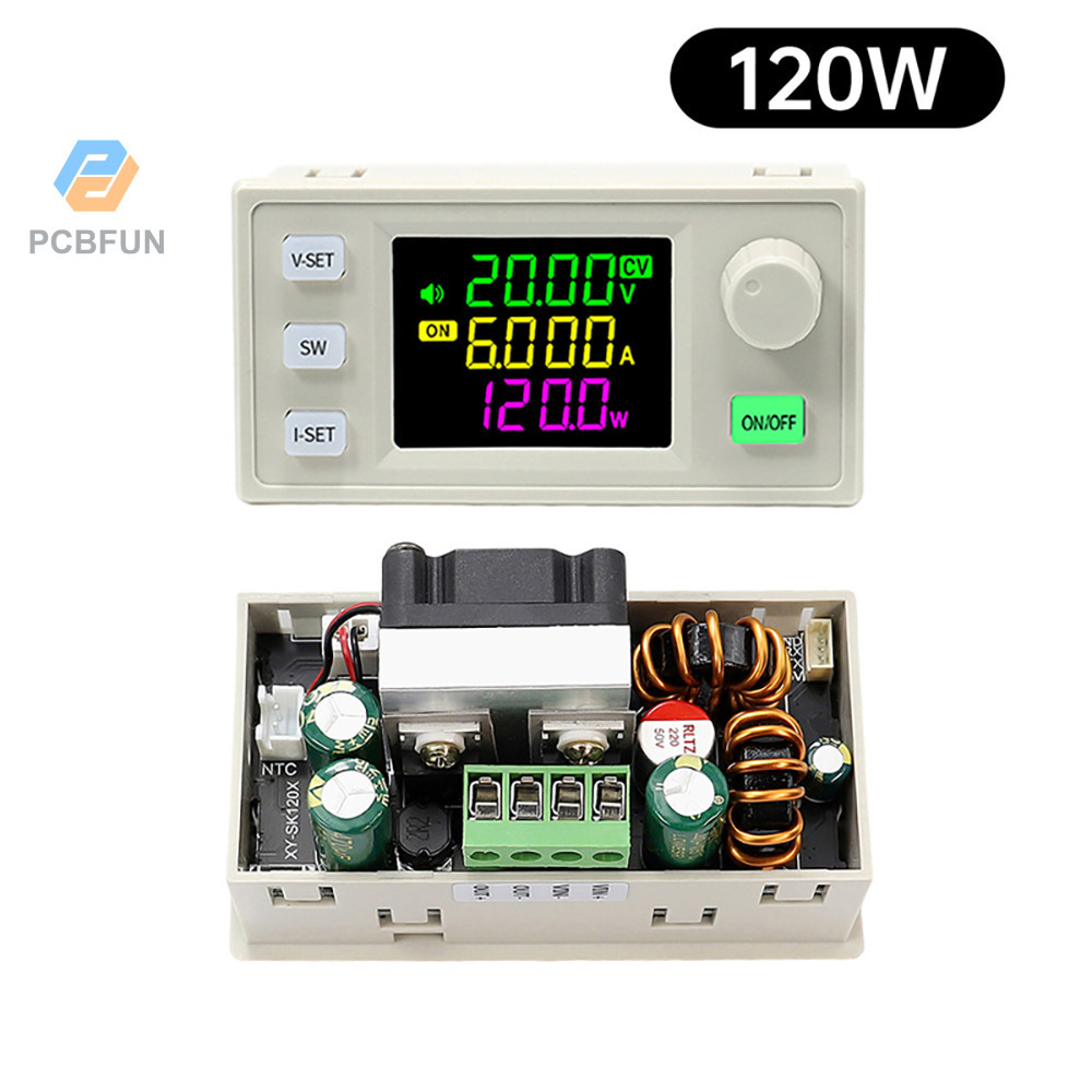 Pcbfun SK120X CNC Lift-off DC ตัวควบคุมแรงดันไฟฟ้าแบบปรับได้แรงดันคงที่และกระแสคงที่โมดูลชาร์จพลังงา