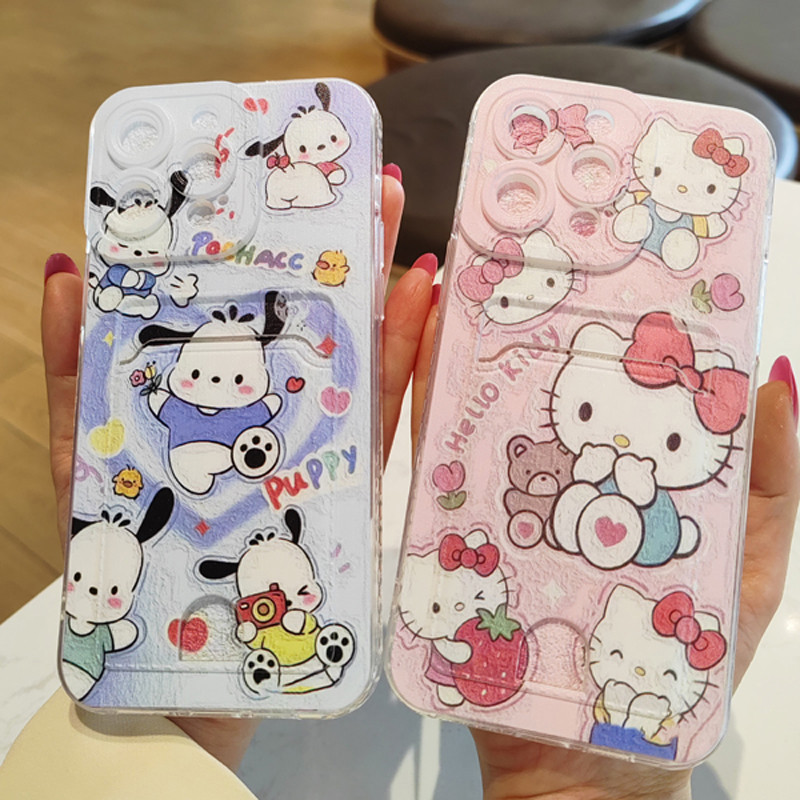 SANRIO ปลอกการ์ตูนสําหรับrealme 12 12X 11 11X V50 V50s 10 9 9i P1 8i 8 6i 5i 5s 5 V13 Pro Plus 5G Sanrioกระเป๋าสตางค์ปลอกผู้ถือบัตรเลนส์ฝาครอบโทรศัพท์ป้องกัน - รูปที่ 3