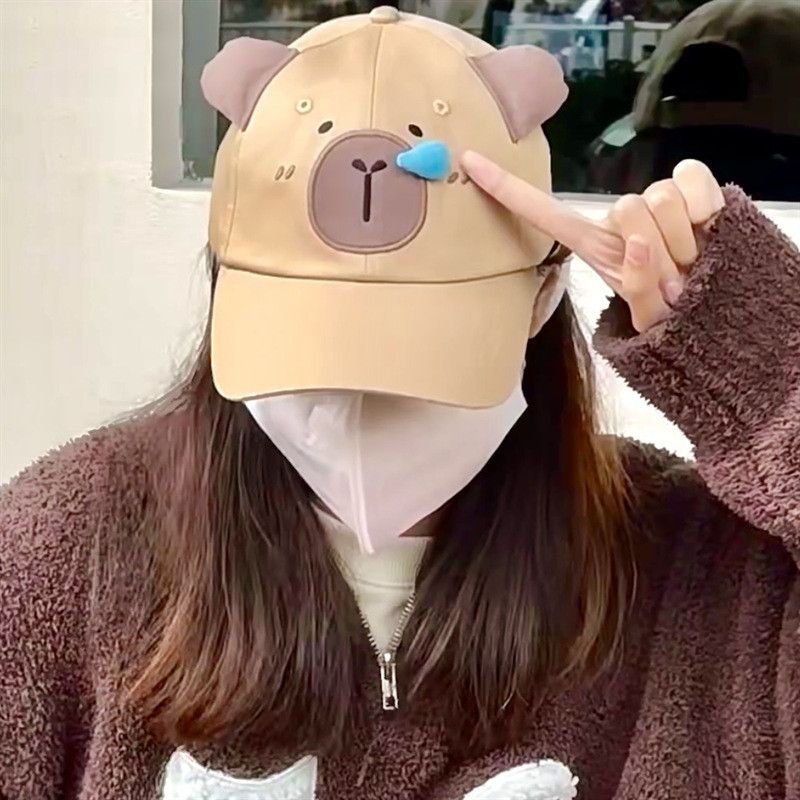 น่ารัก Capybara เป็ดลิ้นหมวกน่ารักสีชมพู Piggy เบสบอลหมวกแฟชั่นอุปกรณ์เสริมหญิงของขวัญ Supply