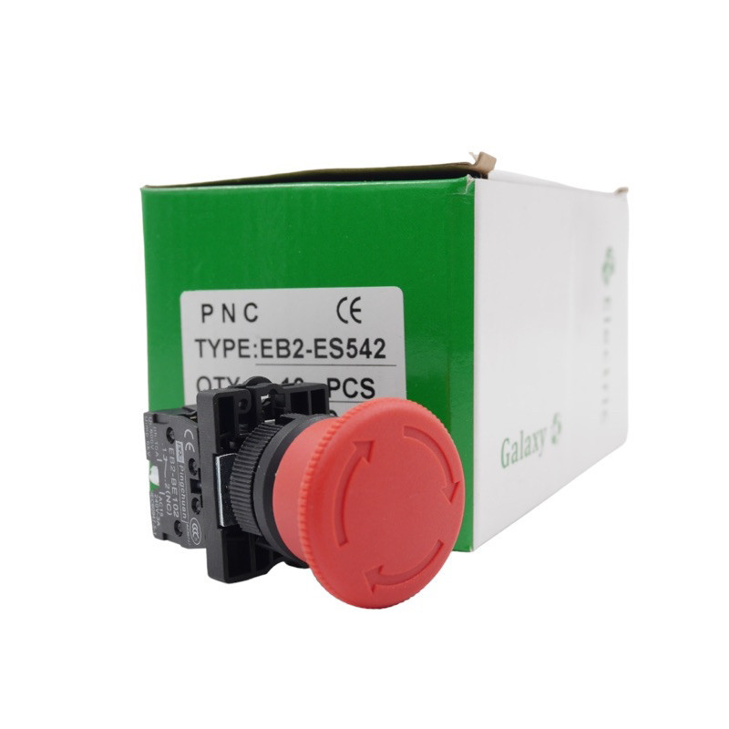 XB2-ES542 22มม.ปุ่มหยุดฉุกเฉินสวิตช์ปุ่มกด สินค้าพร้อมส่ง
