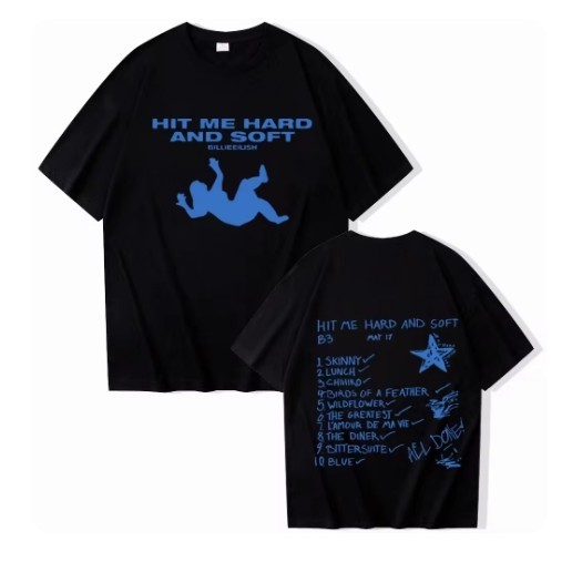 2024 Tour Billie Hit Me Hard and Soft T-shirt Man Women Hara Casual and simple men