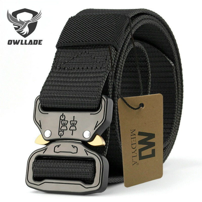Owllade เข็มขัดยุทธวิธีสําหรับผู้ชาย Cobra1111 สีดํา 2T