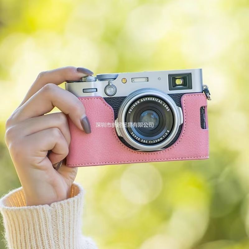 สําหรับ Fuji X100VI กระเป๋ากล้อง Handmade PU หนังกล้องครึ่งสําหรับ Fujifilm X100 VI
