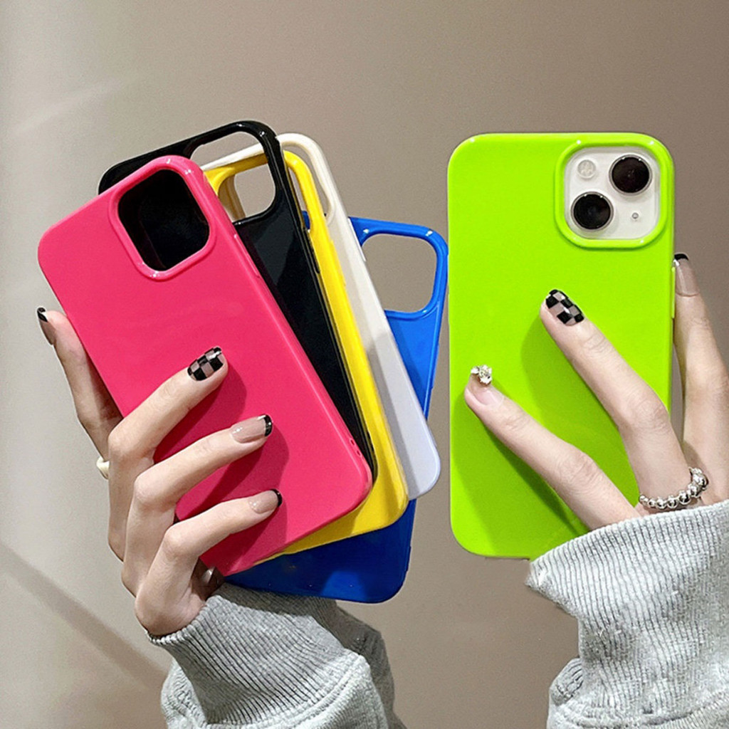 เคสโทรศัพท์ for iPhone 13 11 12 15 16 Pro Max ไอโฟน case 7 8 Plus XS XR X SE 2020 เคสไอโฟน เคสกันกระแทก นุ่ม สีลูกกวาด