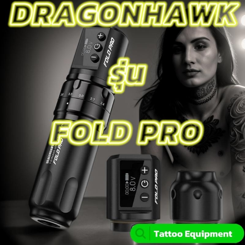 เครื่องสักไร้สาย DRAGONHAWK รุ่น FOLD PRO เครื่องสักที่มืออาชีพนิยมใช้ไม่มีผิดหวัง