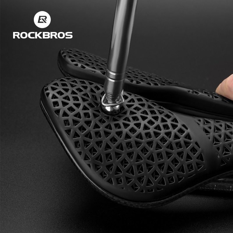 ROCKBROS 3ง การพิมพ์จักรยานอานน้ําหนักเบากลวงระบายอากาศคาร์บอนไฟเบอร์จักรยานอานสบายกันกระแทกขี่จักรยานอาน — صورة 6