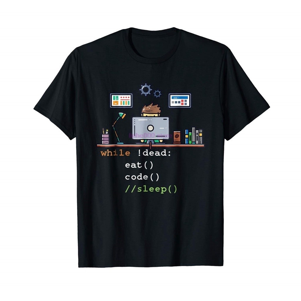 เสื้อยืดพิมพ์ลาย Python Programmer Eat Code เสื้อยืดสําหรับผู้ชาย[พร้อมส่ง]