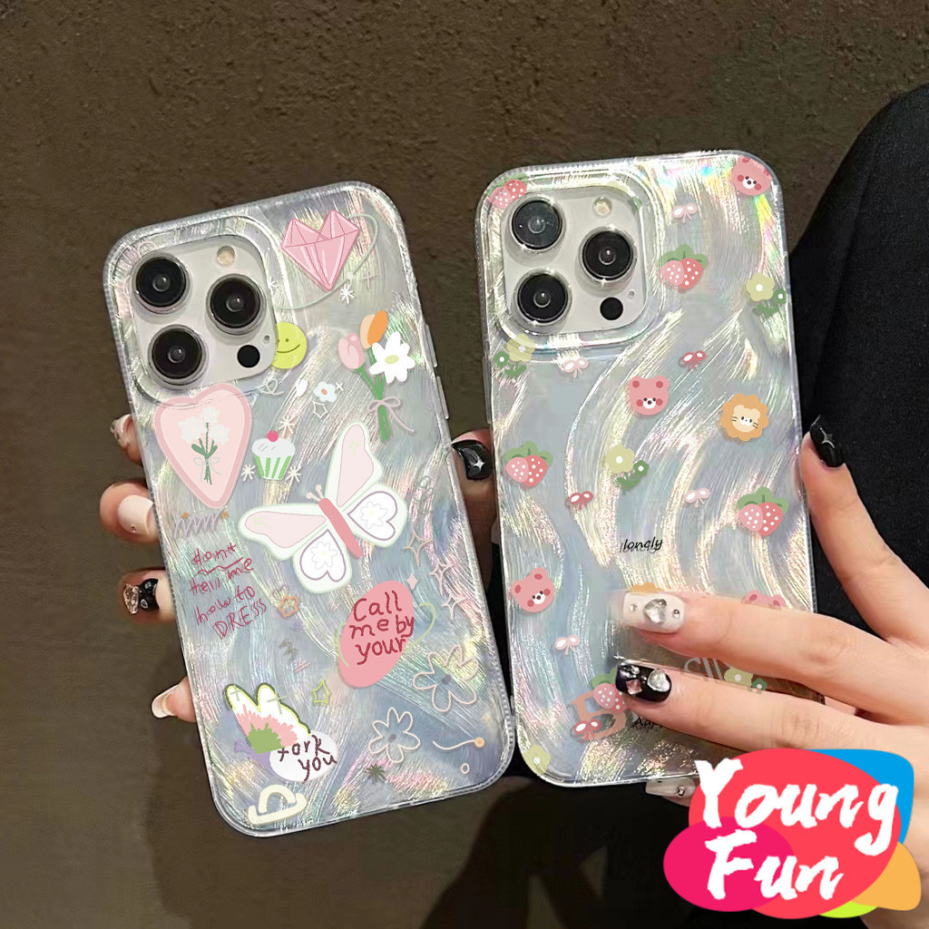 เคส SAMSUNG สําหรับsamsung A15 A14 A13 A11 A03S A03 A53 A33 A30 A31 A23 A52 A51 A71 A73 A22 A21S A32 A02 Silver FeatherหรูหราHographic Laser Shellอินเทรนด์ยี่ห้อนุ่มซิลิโคนกรณี