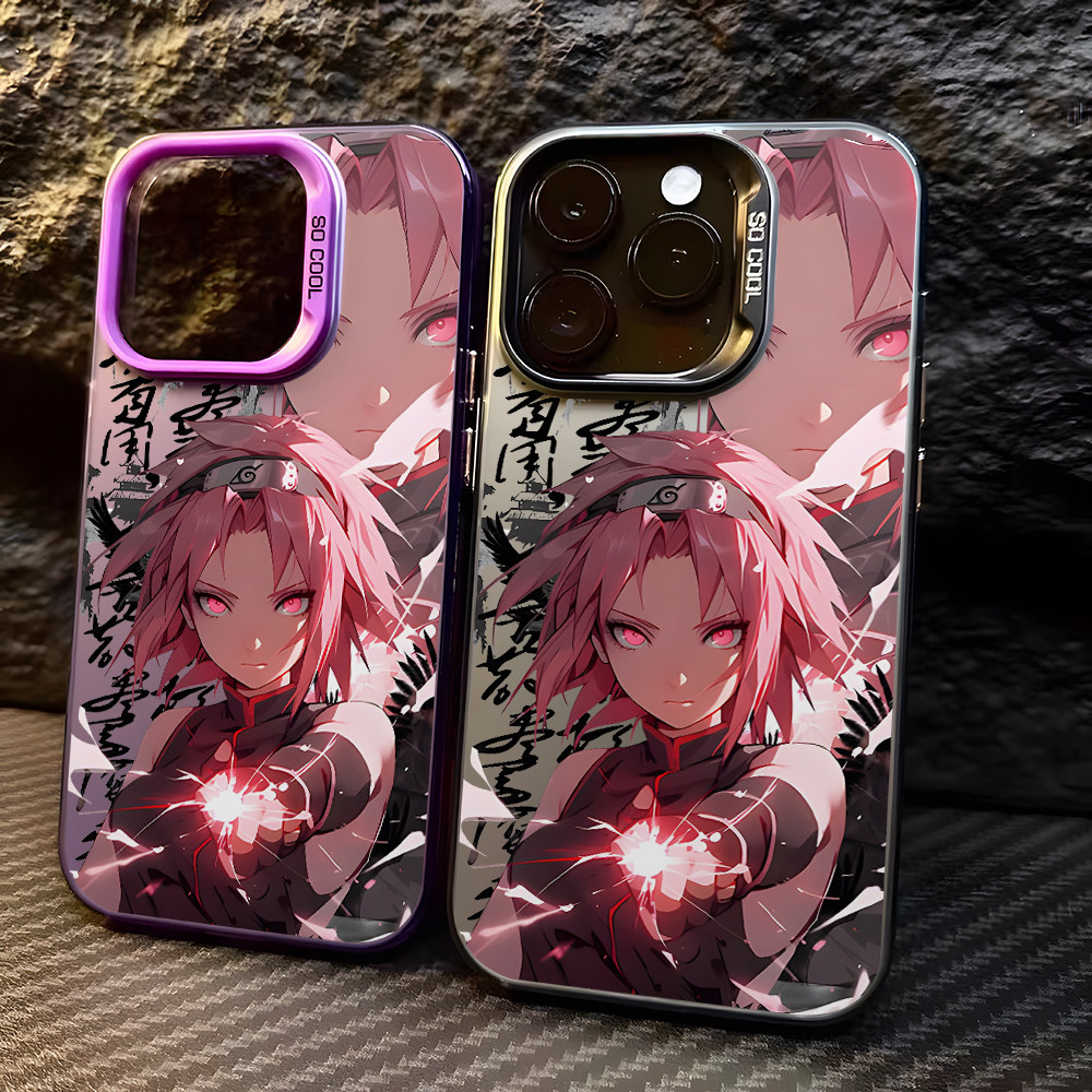 อะนิเมะ NARUTO Haruno Sakura เคสโทรศัพท์สําหรับ Vivo Y100 Y56 Y36 Y33S Y27 Y22 Y21 Y20 Y19 Y17 Y16 Y15 Y11 Y03 Y02 V30 V29 V27 V25 U3 U20 ฝาครอบเงิน