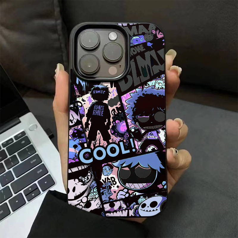 เคสไอโฟน16 15 14 13 12 11 Pro Max Case ภาพประกอบสีเข้มและเท่ สำหรับผู้ชาย กันกระแทก Compatible เคส iPhone 16PM,16Plus,X/XS, XR,7+,8Plus