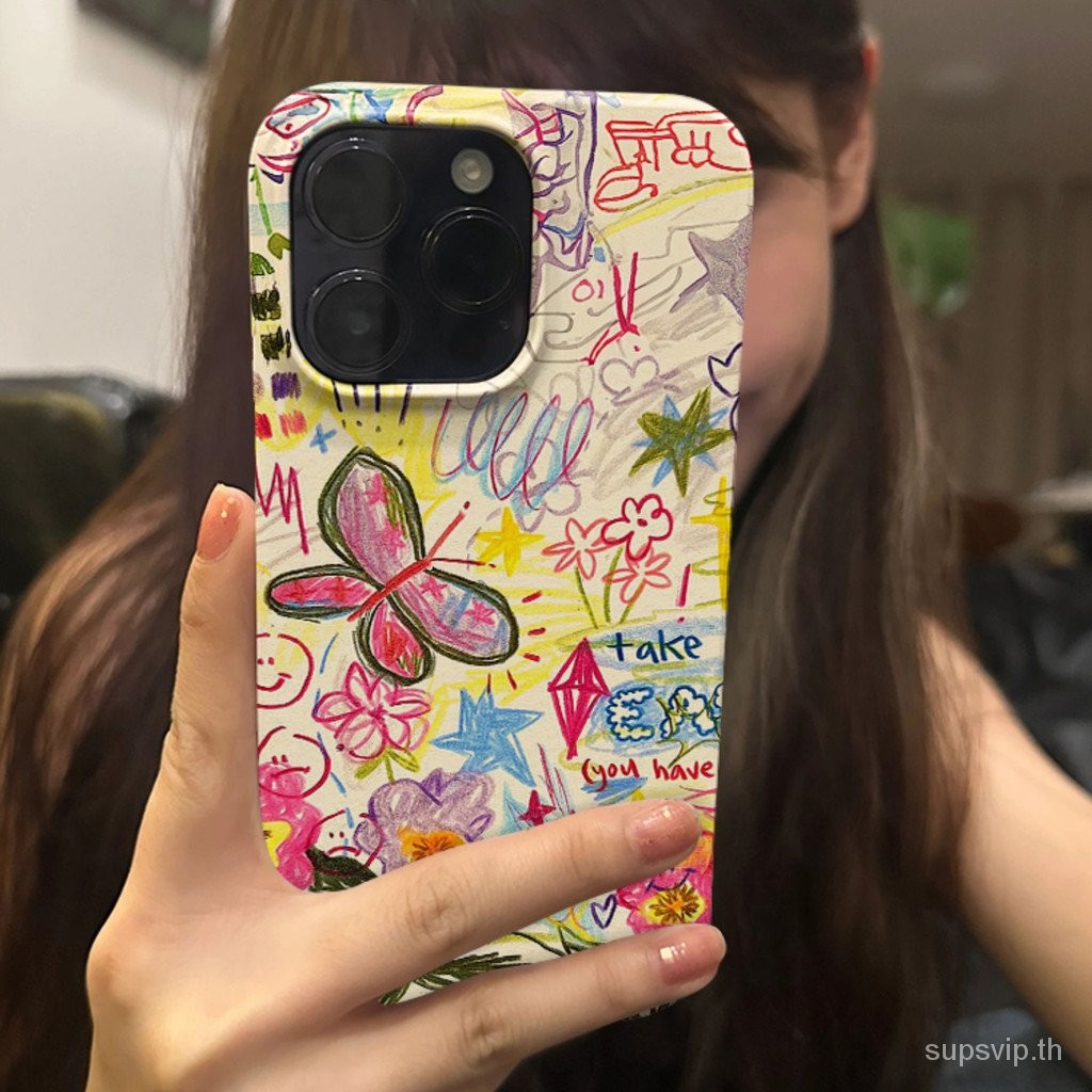 น่ารักไร้เดียงสาสร้างสรรค์โดปามีนกราฟฟิตีเคสโทรศัพท์มือถือ Apple เคสป้องกันเข้ากันได้กับ iPhone 15 13 PRO MAX 12 14 PRO MAX 8 PLUS กันฝุ่น XS MAX 7 plus XR 11 Pro 14 15 PLUS กันตกและกันรอยขีดข่วน