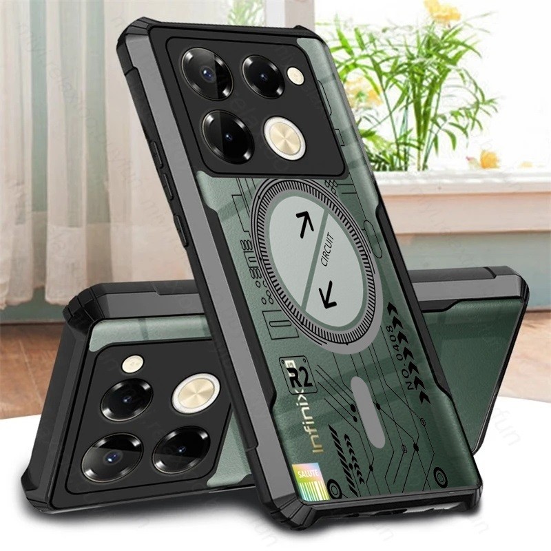 [สต๊อกพร้อม]เคสโทรศัพท์แบบใสสําหรับ Infinix Note 40 Pro 4G/5G Note 40 Pro Plus Shock Fall Prevention เคสอะคริลิค 3.ลายวงจร