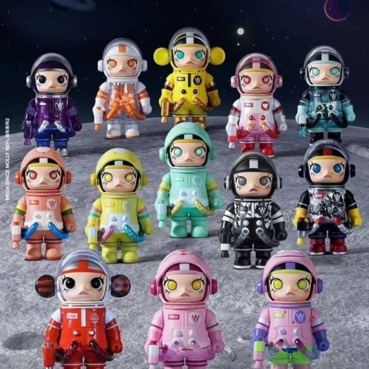 POPMART, Pop Mart MEGASPACEMOLLY100 Series Mystery Box-Anniversary 2, Hand-Made อินเทรนด์เล่นของขวัญ Minifigure Doll AGBL