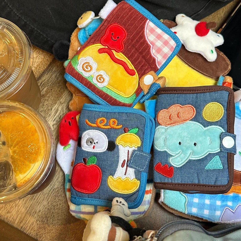 น่ารักผ้าใบสั้นซิปกระเป๋าสตางค์การ์ตูนขนาดกะทัดรัด