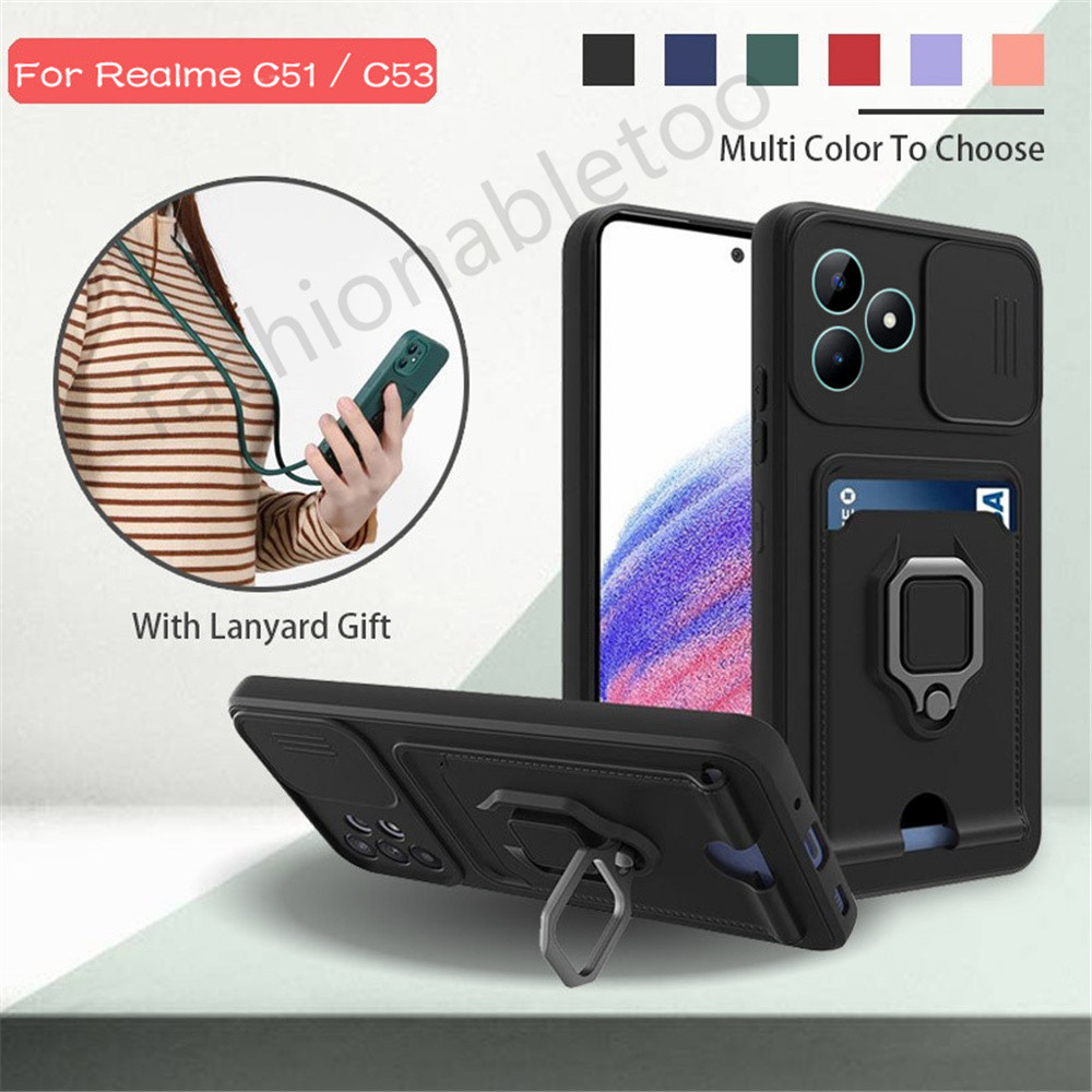 สําหรับrealme C63 C61 C65 C67 C51 C53 C55 Nfc C 63 C 61 C 67 Note50 RealmeC63 เคสโทรศัพท์TPUซิลิโคนช่องใส่การ์ดวงเล็บPushเลนส์กล้องกันกระแทกป้องกันBacKฝาครอบ - รูปที่ 2