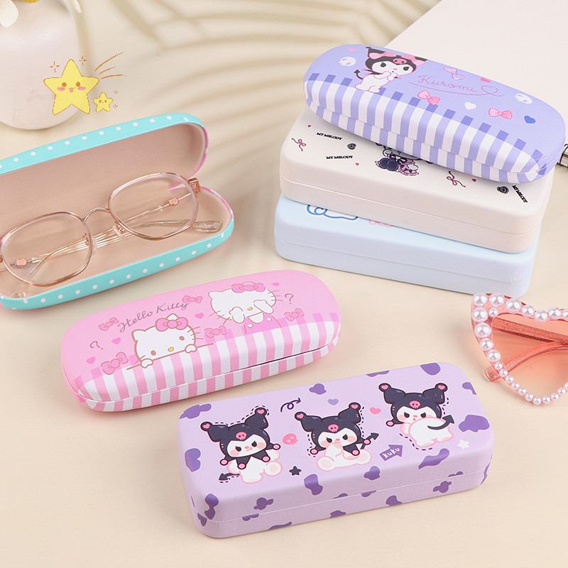 [JBTH] Kawaii Hello Kitty Sanrio แว่นตากรณี Cinnamoroll Kuromi My Melody แว่นตากันแดดกล่องเก็บเดินทางแบบพกพาสาวของขวัญ [JB]