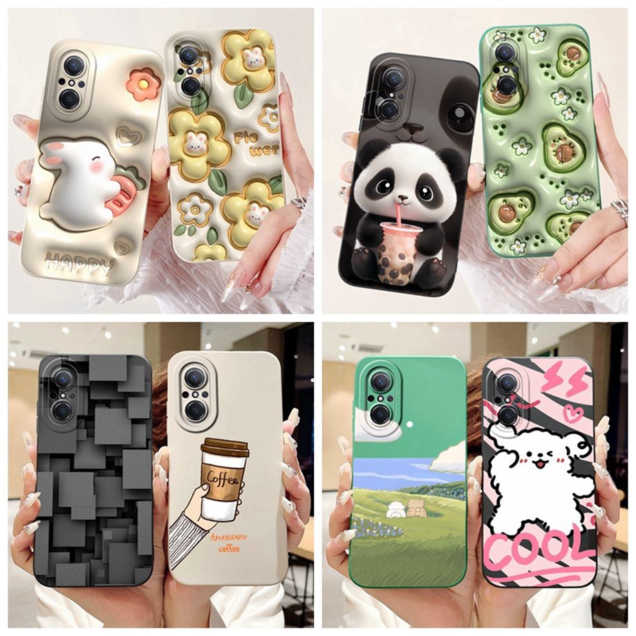 Huawei nova 9 SE สําหรับ Huawei JLN-LX1 JLN-LX3 กันกระแทกน่ารักการ์ตูนหรูหราดอกไม้รูปแบบปลอกปกหลัง