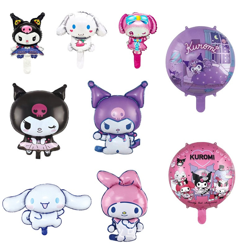 ลายการ์ตูน Melody Kuromi Melody ลูกโป่งตกแต่งงานเลี้ยงวันเกิดเด็ก