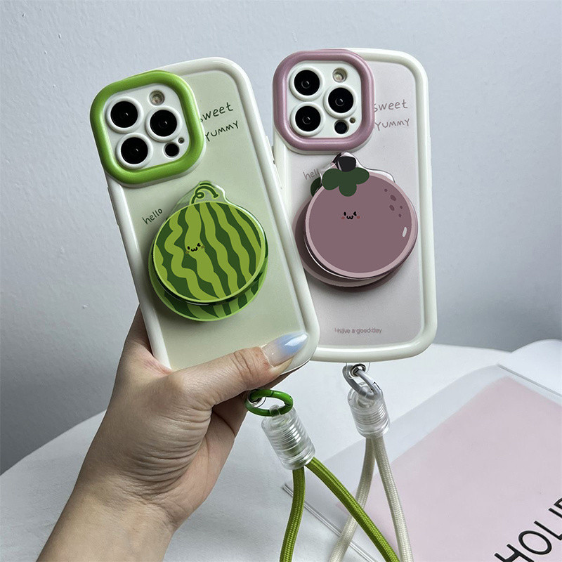 ผลไม้ฤดูร้อนสนุกมังคุดแตงโมยืนเหมาะสําหรับiphone15promaxเคสโทรศัพท์14 13 12 11 XSmax XR 8plus 7 New Nicheรวมทุกอย่างซิลิโคนนุ่มShock-Resistantป้องกันกรณี