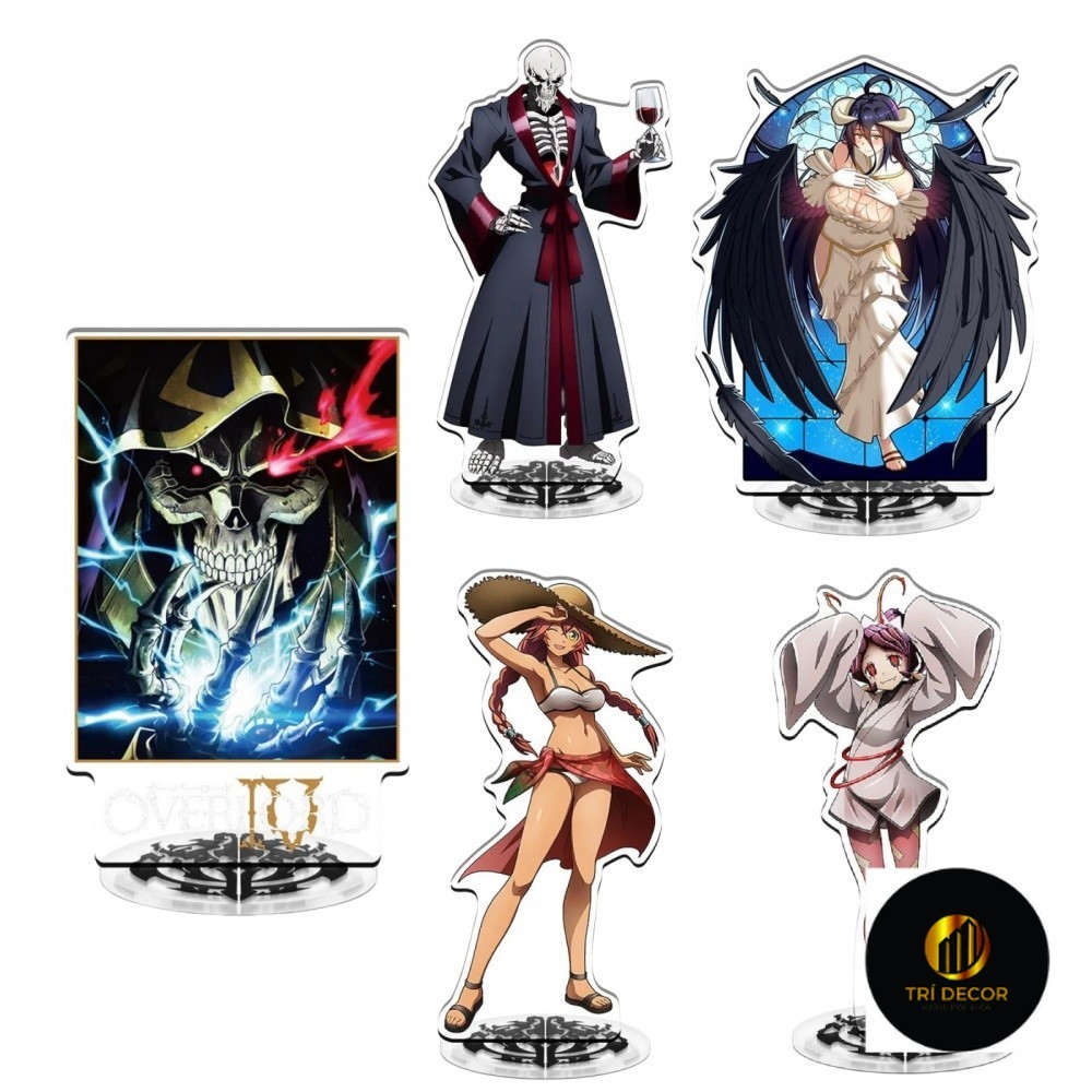พวงกุญแจ, Standee, Anime Overlord Shalltear Bloodfallen Ainz Ooal Gown ภาพวาดแก้วสําหรับศึกษาและโต๊ะ