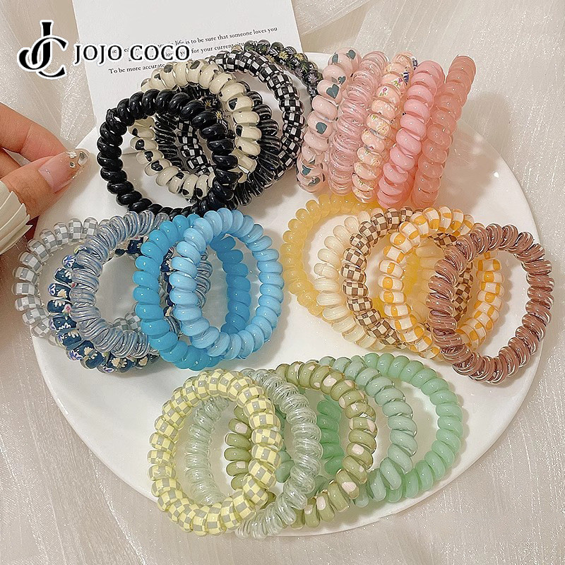 Jojo COCO โทรศัพท์สายไฟผูกผมสไตล์เกาหลีขนาดเล็กสดแฟชั่นผู้หญิงทุกวัน Scrunchies 