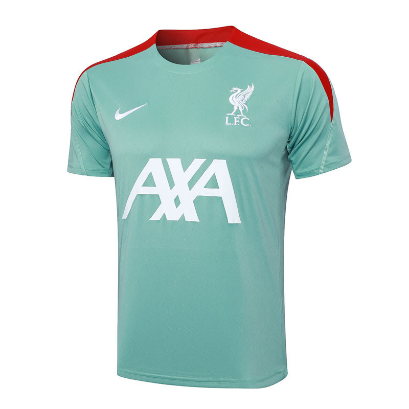 24-25 ลิเวอร์พูลคอลูกเรือแขนสั้นเสื้อยืดแห้งเร็วผู้ชายลําลองถนนวิ่งเสื้อยืด