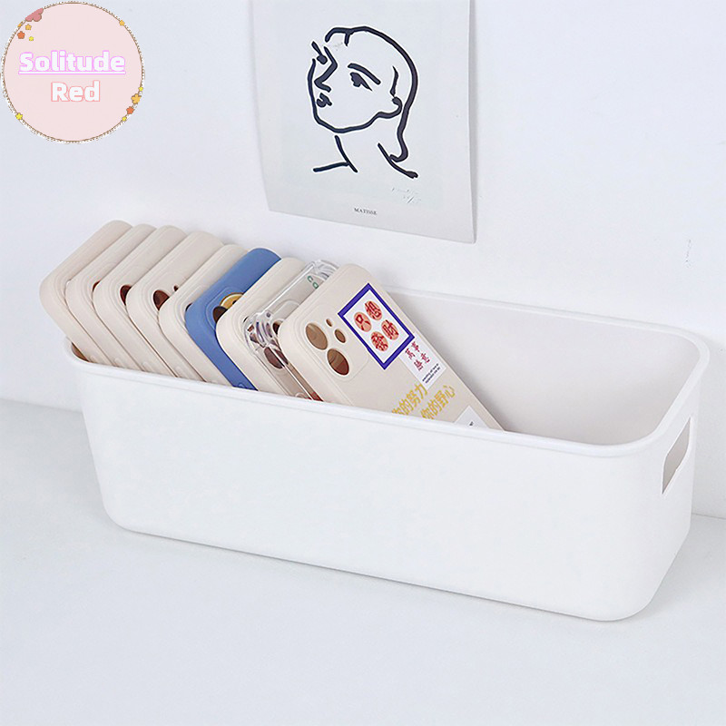 Solitudered Simple Desktop โทรศัพท์มือถือกรณีกล่องเก็บ al เครื่องสําอาง Organizer กล่องขนาดใหญ่ความจุ Sundries ตะกร้าเก็บ TH