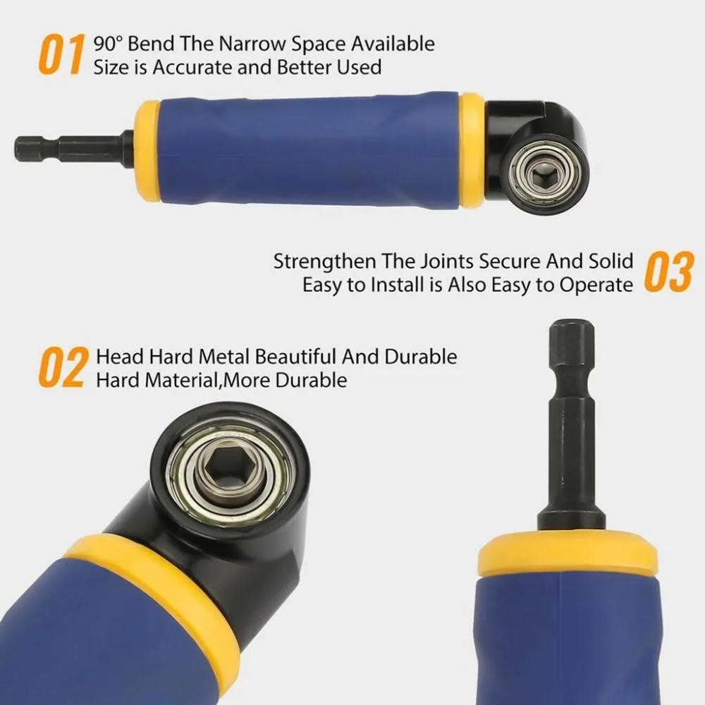 BREEZE อะแดปเตอร์สว่านมุมขวา, สกรูขยายมุมขวาสีน้ําเงินอเนกประสงค์, โลหะ 90 องศาเครื่องมือไฟฟ้าเจาะเครื่องมือสิ่งที่แนบมา - รูปที่ 6