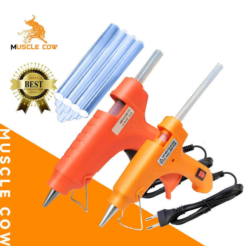 MUSCLE COW ปืนกาวร้อนปืนกาวปืนยิงกาวปืนยิงกาวร้อนปืนยิงกาวไฟฟ้าปืนกาวไฟฟ้า กาวร้อนอย่างดี สำหรับกาวแท่ง 7mm11mm Glue Gun