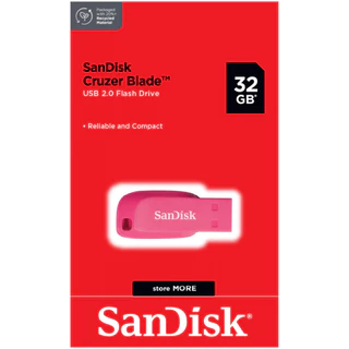 (ส่งด่วน/ขายส่ง) SANDISK แฟลชไดร์ FlashDrive Cruzer BLADE 32GB/64GB/128GB (Pink) USB2.0 แฟลชไดร์ฟ ของแทั ประกันSynnex