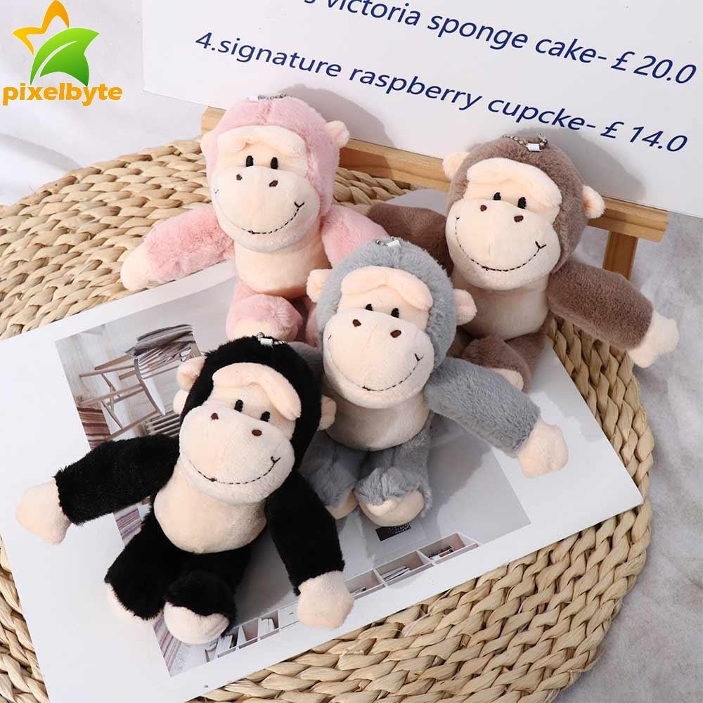 Pixelbyte พวงกุญแจลิง, พวงกุญแจการ์ตูน Orangutan, จี้กระเป๋าของเล่นนุ่มนิ่ม