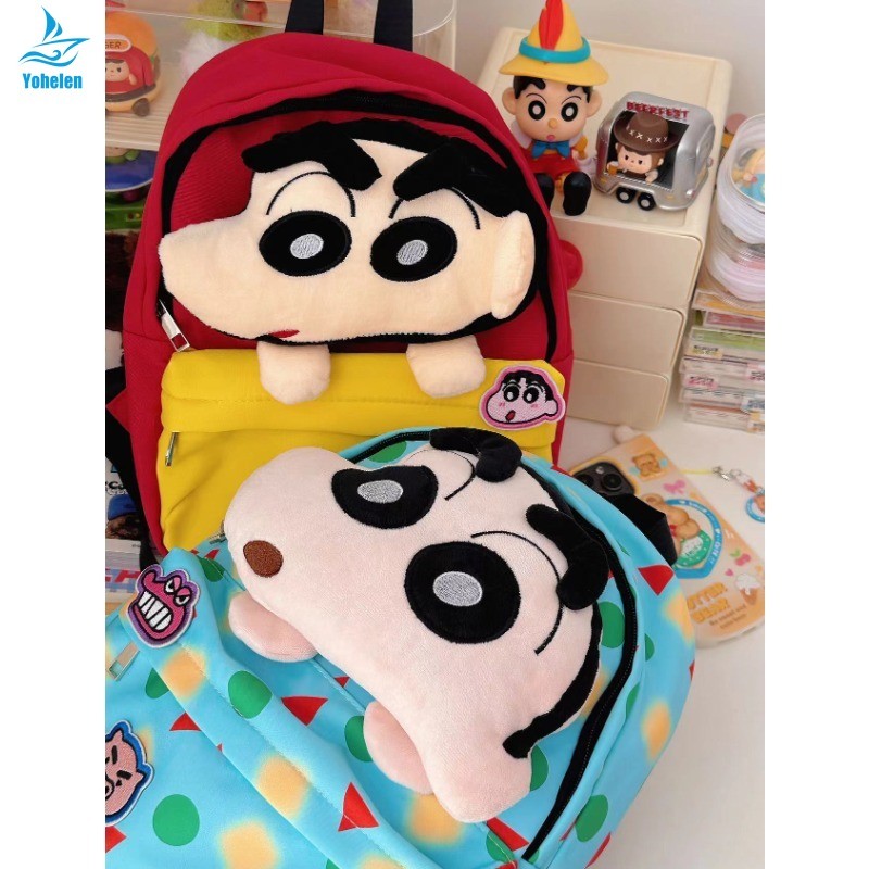 ตุ๊กตา น่ารักดอกไม้ผ้ากระเป๋าเป้สะพายหลังหัวใหญ่การ์ตูนนักเรียนอเนกประสงค์กระเป๋าเป้สะพายหลัง ป่า ชุด