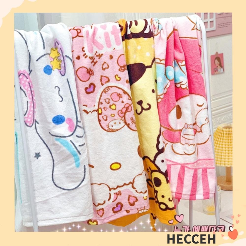 Hecceh ผ้าขนหนูอาบน้ําการ์ตูน, Melody Soft Cotton Sanrio Towel, ดูดซับน้ํา Microfibre Beach Big Towel