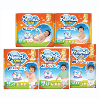 MamyPoko Happy All Day Dry ผ้าอ้อมเด็ก กางเกงผ้าอ้อมสำเร็จรูป มามี่โพโค ยกลัง มามีโปะโกะยกลัง mamy poko ผ้าอ้อม เด็ก