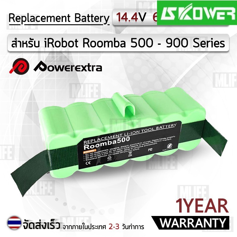 ✿รับประกัน 1 ปี – แบตเตอรี่ iRobot Roomba R3 500 530 540 550 560 570 580 620 650 660 760 770 780 790