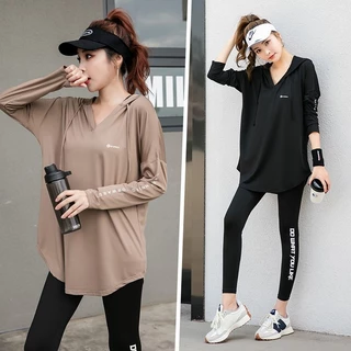 กีฬาเสื้อยืดสำหรับผู้หญิง2024ใหม่ออกกำลังกายโยคะสวมใส่แขนยาวด้านบนหลวมขนาดบวกฤดูใบไม้ผลิเช้าวิ่งกีฬา G irls 'ท็อปส์เสื้อผ้าสตรี