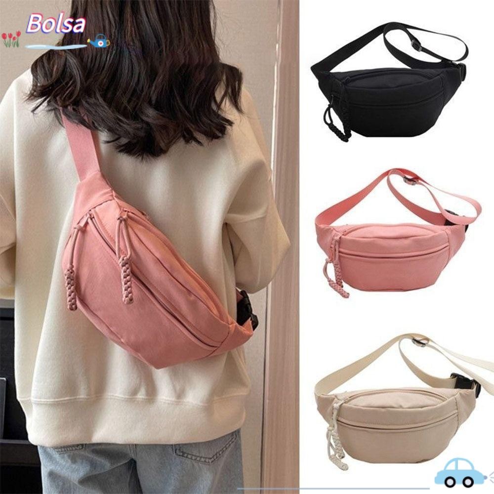 Bolsa กระเป๋าคาดหน้าอกผู้หญิง, กระเป๋าคาดเอวกันน้ําแบบผ้า, มัลติฟังก์ชั่นความจุขนาดใหญ่กระเป๋าสะพายข้าง Half Moon Sport