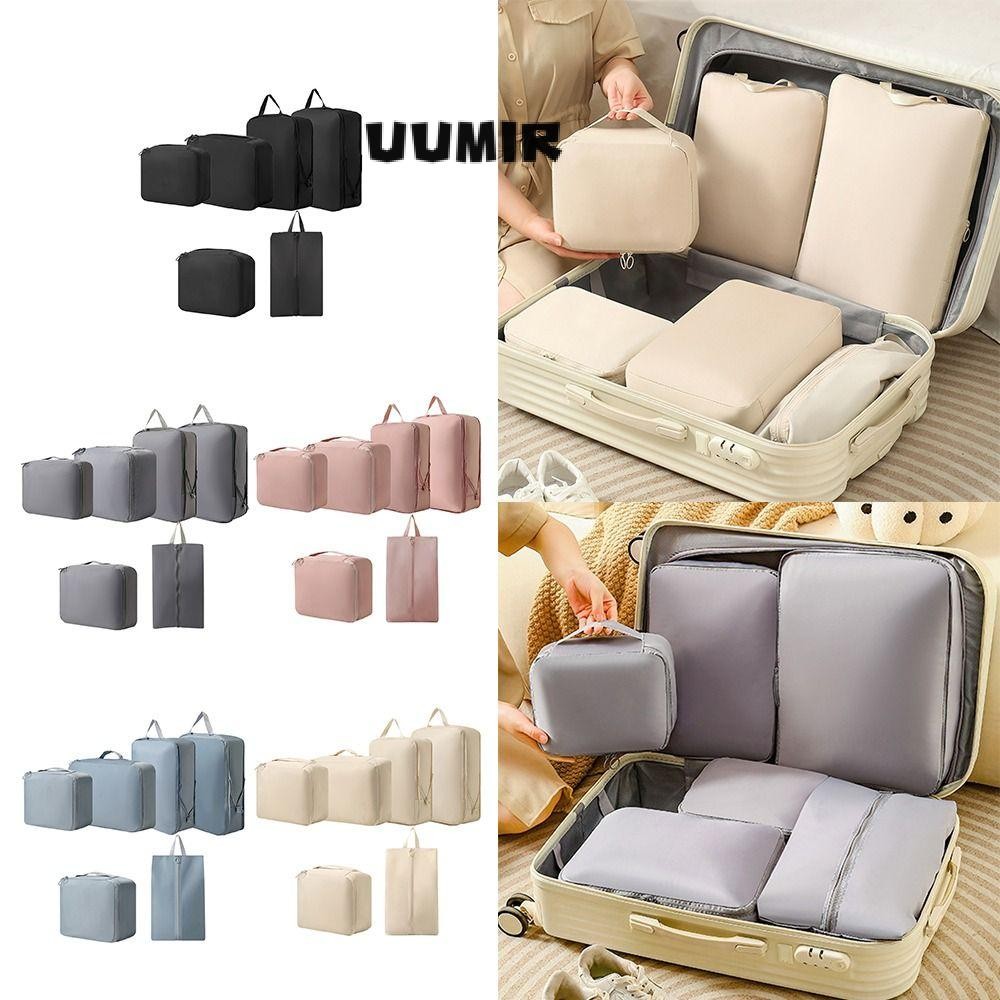 UUMIR 6ชิ้นถุงเก็บเดินทาง,หลากสีกระเป๋าจัดระเบียบกระเป๋า,สร้างสรรค์ขนาดเล็กปริมาณความจุขนาดใหญ่ถุงบีบอัดกันน้ําเดินทางบัสเนสทริป