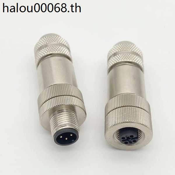 M12 Ethernet Connector profinet Aviation ปลั๊กกันน้ํา 4-pin 5-pin 8-pin 12-pin Metal Shielding Conne