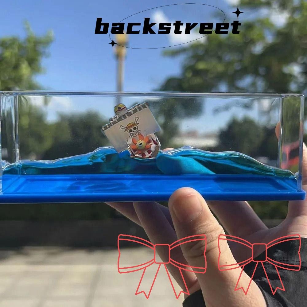 Backstage Pirate Ship Fluid Drift Bottle, Liquid One Piece Floating Boat Unsinkable Ship Toy,ห้องนั่