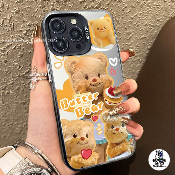 COD-ในไทย เค้ก น่ารักหมีเนย ไอโฟน 11 เคสโทรศัพท์มือถือ For iPhone 14 11 15 13 12 Pro Max SE 7P 8P XS X XR เคสไอโฟนสวยๆ