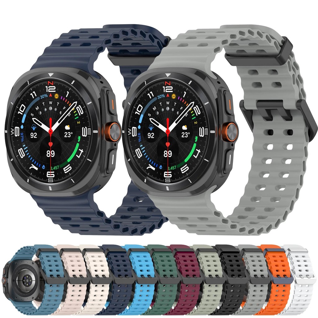 Marine Band สําหรับ Samsung Galaxy Watch Ultra 47 มม.กีฬาซิลิโคนสร้อยข้อมือสําหรับ GalaxyWatch Ultra Watchband อุปกรณ์เสริม