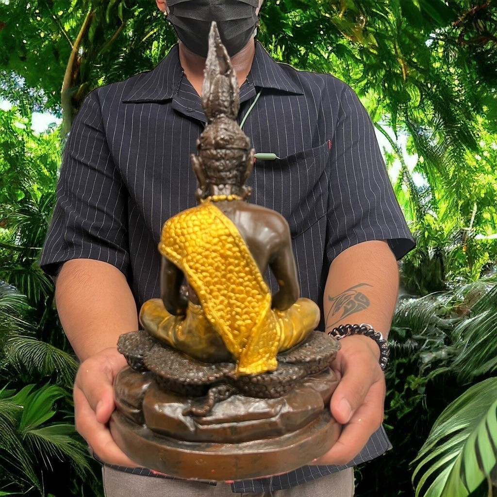 พ่อปู่ฤาษี ธุชง สีไม้ทาทอง งานพรีเมี่ยม ขนาด 5 นิ้ว สูง 8 นิ้ว (sumpati) - รูปที่ 2