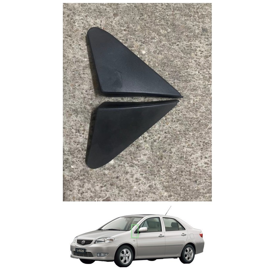 กระจกมองข้าง Moulding กระจกมองหลังสามเหลี่ยม CoverTriangle Trim แผงสําหรับ toyota vios gen1 2002 200