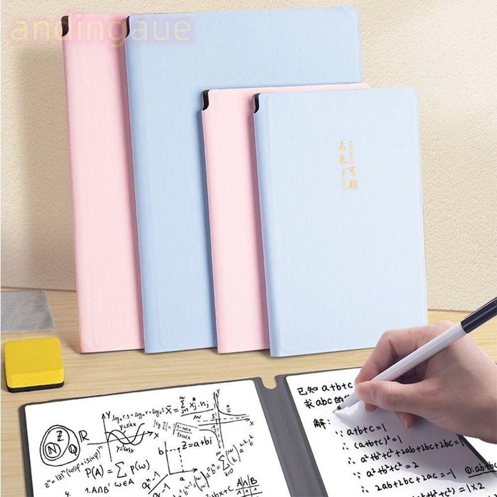 Andin ไวท์บอร์ดโน๊ตบุ๊ค Erasable Weekly Planner หนังแบบใช้ซ้ําได้ A4/A5 Memo Pad