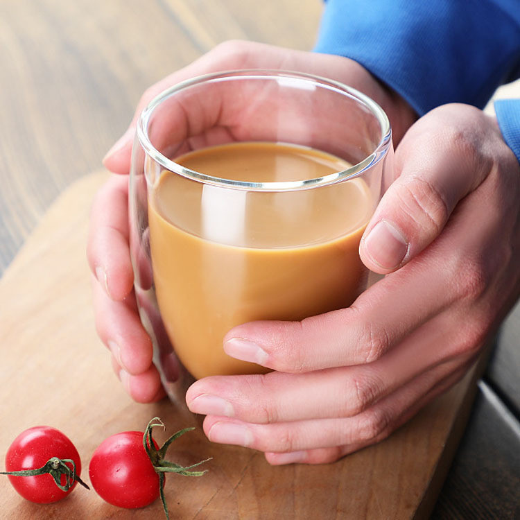 แก้วใสสองชั้น แก้วดับเบิ้ลเรเยอร์ สำหรับกาแฟ ชา น้ำผลไม้ #AB-0001 - รูปที่ 7